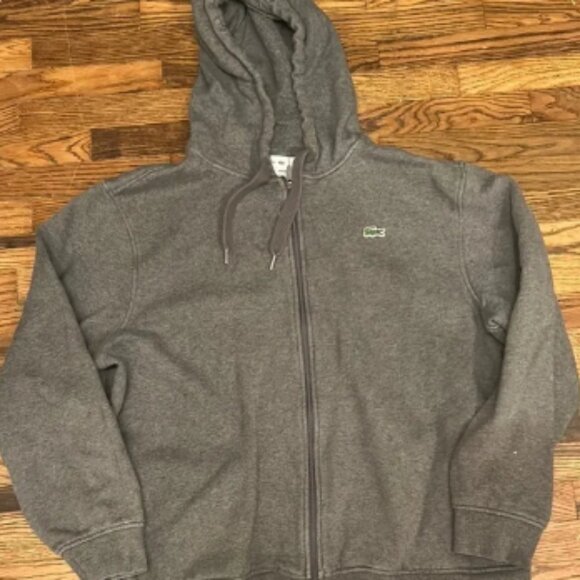 Lacoste Charcoal Hoodie with Logo - Picture 1 of 10
